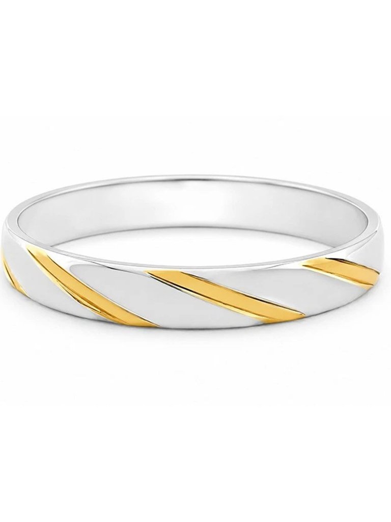 Two Tones Wedding Ring Solid Platinum & 18k Solid Gold